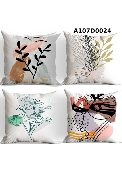 Temalı 4'lı Kırlent Kılıf Seti Çift Tarafı Baskılı