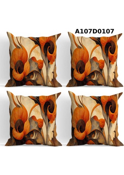 Temalı 4'lı Kırlent Kılıf Seti Çift Tarafı Baskılı