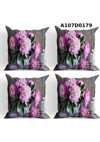 Temalı 4'lı Kırlent Kılıf Seti Çift Tarafı Baskılı