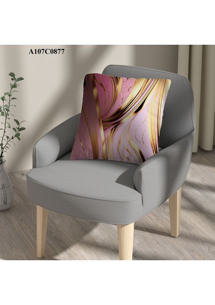 Kırlent Kılıf Çift Tarafı Baskılı Süet Kumaş