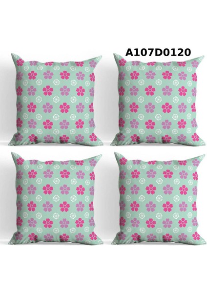 Temalı 4'lı Kırlent Kılıf Seti Çift Tarafı Baskılı