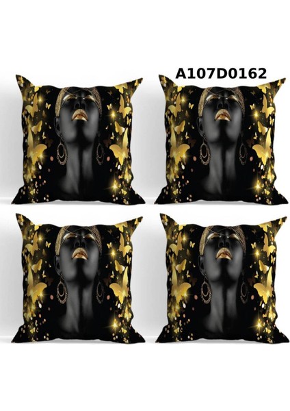 Temalı 4'lı Kırlent Kılıf Seti Çift Tarafı Baskılı