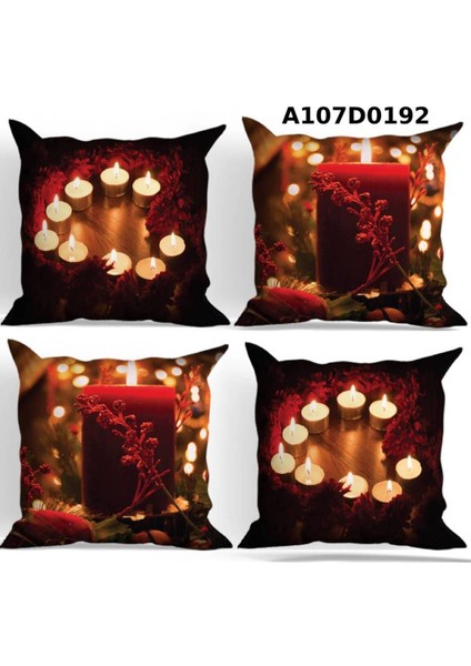 Temalı 4'lı Kırlent Kılıf Seti Çift Tarafı Baskılı