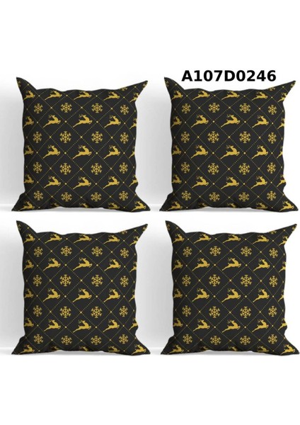 Temalı 4'lı Kırlent Kılıf Seti Çift Tarafı Baskılı