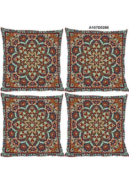 Temalı 4'lı Kırlent Kılıf Seti Çift Tarafı Baskılı