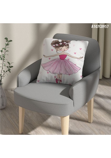 Kırlent Kılıf Çift Tarafı Baskılı Süet Kumaş