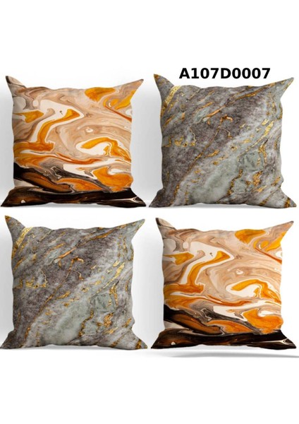 Temalı 4'lı Kırlent Kılıf Seti Çift Tarafı Baskılı