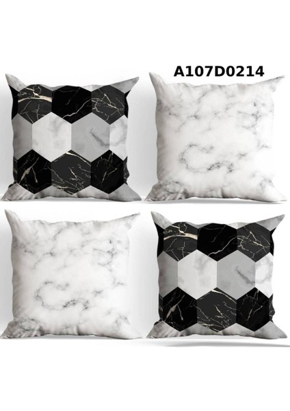 Temalı 4'lı Kırlent Kılıf Seti Çift Tarafı Baskılı