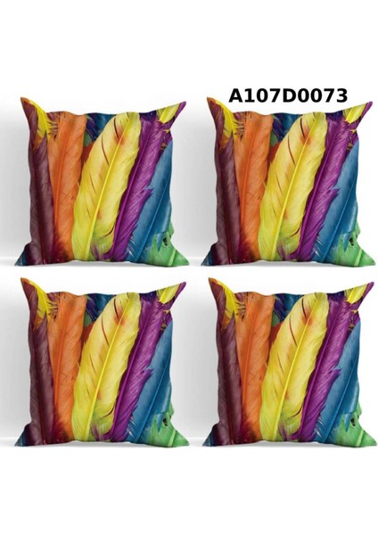 Temalı 4'lı Kırlent Kılıf Seti Çift Tarafı Baskılı