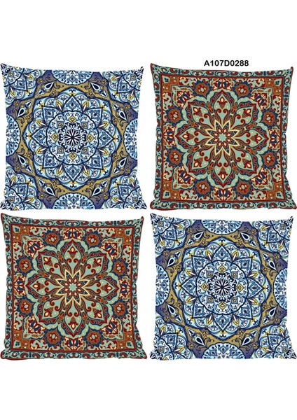 Temalı 4'lı Kırlent Kılıf Seti Çift Tarafı Baskılı