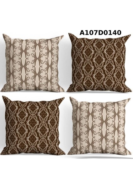 Temalı 4'lı Kırlent Kılıf Seti Çift Tarafı Baskılı