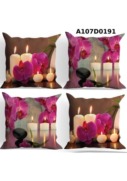 Temalı 4'lı Kırlent Kılıf Seti Çift Tarafı Baskılı