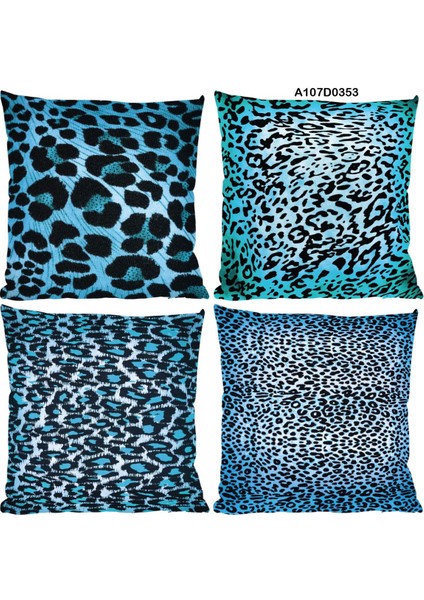 Temalı 4'lı Kırlent Kılıf Seti Çift Tarafı Baskılı