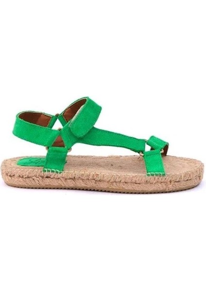 Yula Yeşil Kadın Espadril Sandalet