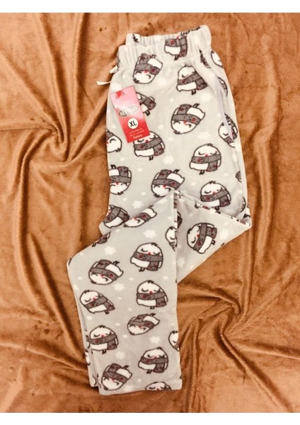 Hayvan Figürlü Cepli Polar Kışlık Pijama Altı