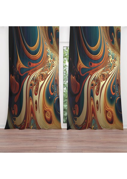 Dijital Baskılı Fon Perde Iki Kanat