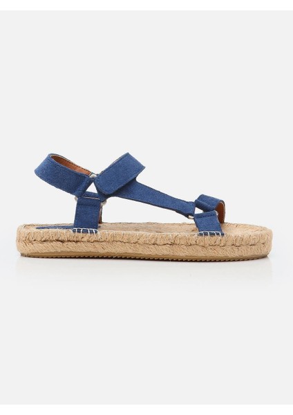 Yula Indigo Mavi Kadın Espadril Sandalet