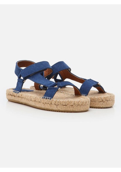 Yula Indigo Mavi Kadın Espadril Sandalet fiyatları