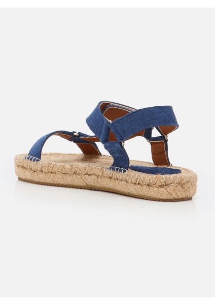 Yula Indigo Mavi Kadın Espadril Sandalet modelleri