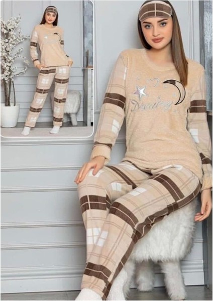 Peluşlu Kışlık Polar Pijama Takımı