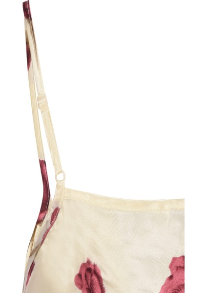 Ip Askılı Çiçek Motifli Saten Gecelik fiyatları