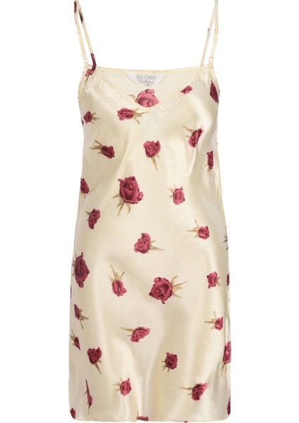 Ip Askılı Çiçek Motifli Saten Gecelik indirimleri