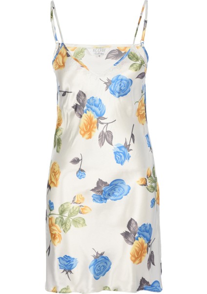 Ip Askılı Çiçek Motifli Saten Gecelik fırsatları