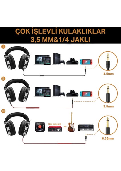 Oneodio Pro 10 Siyah Kulak Üstü Dj Kulaklığı