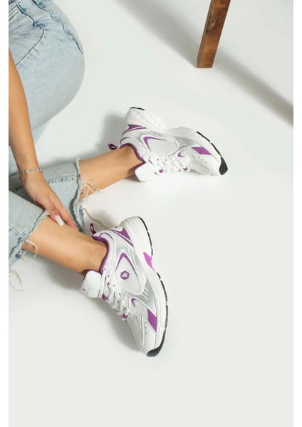 Songa Beyaz Mor Kadın 530 Mod Sneaker Spor Ayakkabı 23144 V1