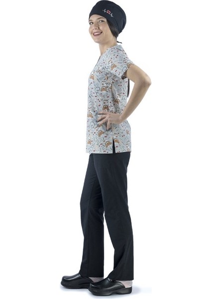 Zarf Yaka Desenli Üst - 3705 Doctor Ayıcık