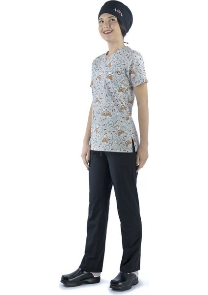Zarf Yaka Desenli Üst - 3705 Doctor Ayıcık