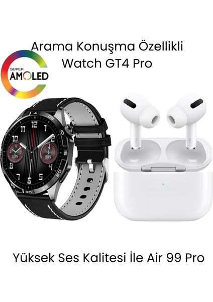 Sanal Ticaretiniz Gt 4 Pro Akıllı Saat ve Air 99 Pro Bluetooth Kulaklık