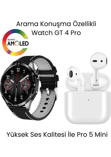 Sanal Ticaretiniz Gt 4 Pro Akıllı Saat ve Pro 5 Mini Bluetooth Kulaklık