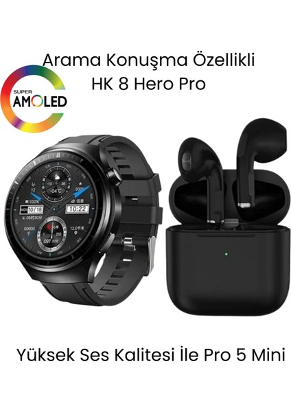 Sanal Ticaretiniz Watch Hk 8 Hero Akıllı Saat ve Air Pro 5 Mini Bluetooth Kulaklık