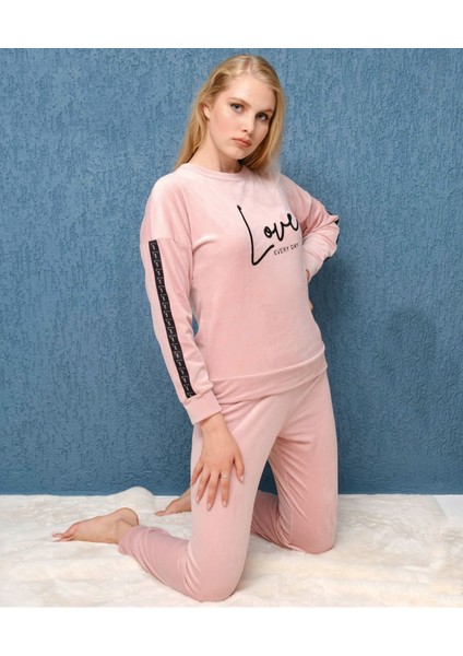 Fransız Kadife Kadın Pijama Takımı 1595-3
