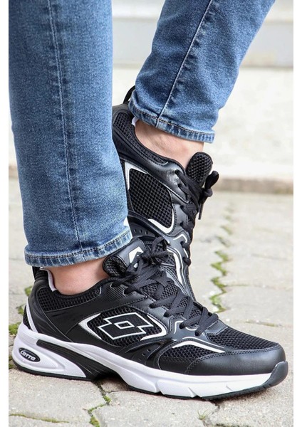 Erkek Siyah Beyaz Sneaker Hafif ve Esnek Yapısıyla Koşu ve Yürüyüş İçin İdeal indirimleri