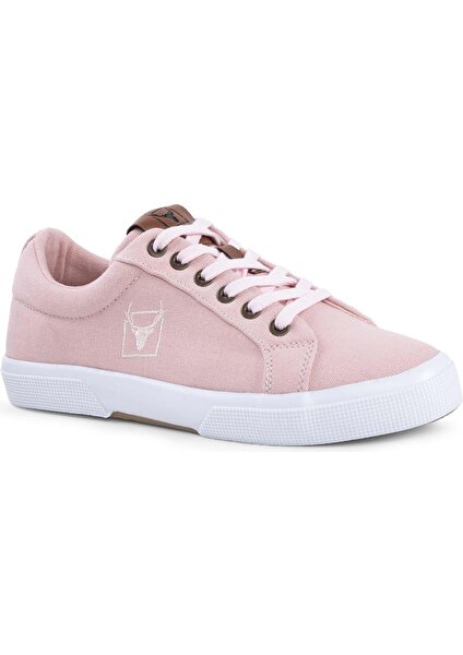 4213 Mayer Pudra Pembe Yazlık Keten Comfort Kadın Sneaker Spor Ayakkabı V2