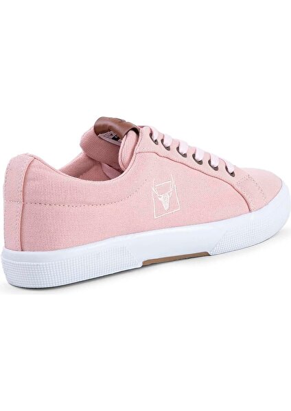 4213 Mayer Pudra Pembe Yazlık Keten Comfort Kadın Sneaker Spor Ayakkabı V2