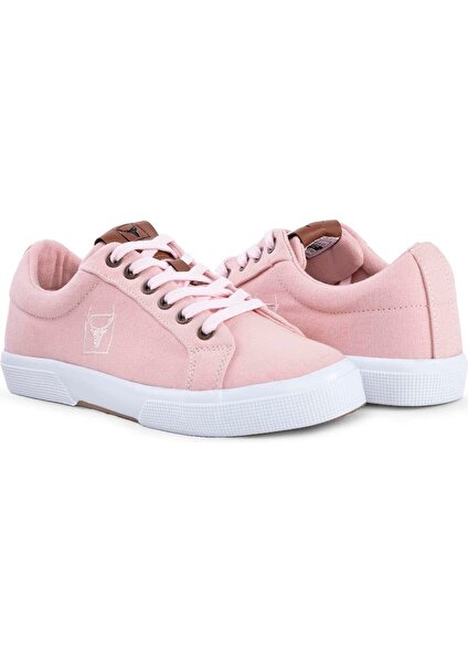 4213 Mayer Pudra Pembe Yazlık Keten Comfort Kadın Sneaker Spor Ayakkabı V1