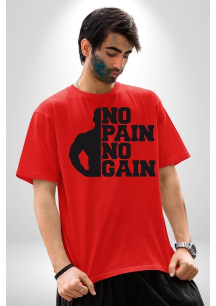 Gym Spor Sever Salon Vucut Geliştirme Emeksiz Olmaz Pamuklu Bisiklet Yaka Kadın Erkek Oversize Boyfriend Dijital Baskılı Kırmızı T-Shirt indirimleri