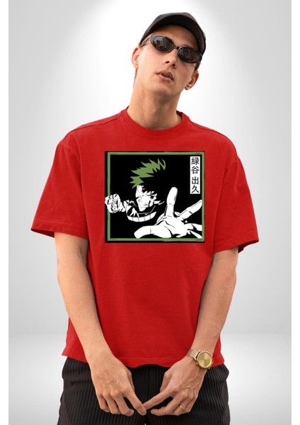 My Hero Academia Dabi Anime Pamuklu Bisiklet Yaka Kadın Erkek Oversize Boyfriend Dijital Baskılı Kırmızı T-Shirt fırsatları