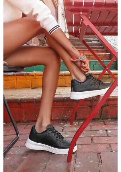 22233 21516 Siyah Beyaz Unisex Sneaker Ayakkabı V1
