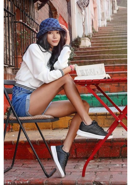 22233 21516 Siyah Beyaz Unisex Sneaker Ayakkabı V1