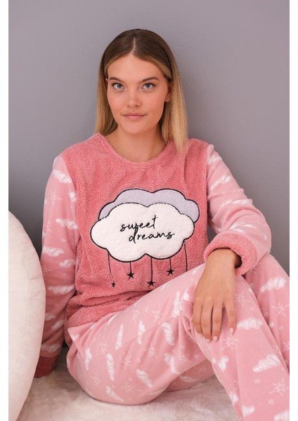 Sweet Dreams Pembe Kadın Polar Pijama Takımı
