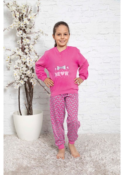 Kız Çocuk Interlok Pembe Pijama Takımı fırsatları