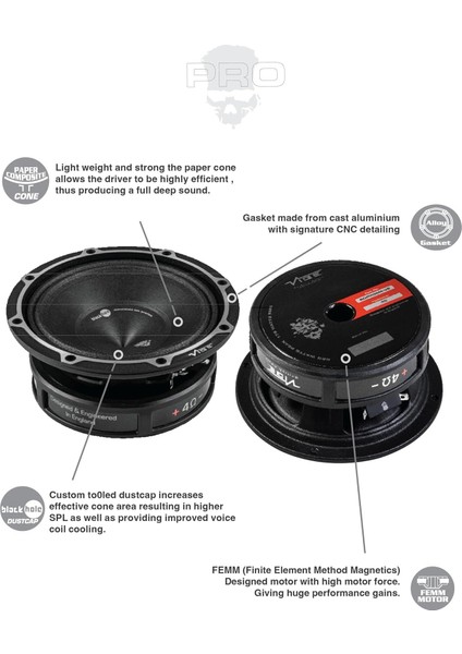 Vıbe BDPRO6M-V9 | Vıbe Blackdeath Serisi 16 cm Midrange/midbass fırsatları