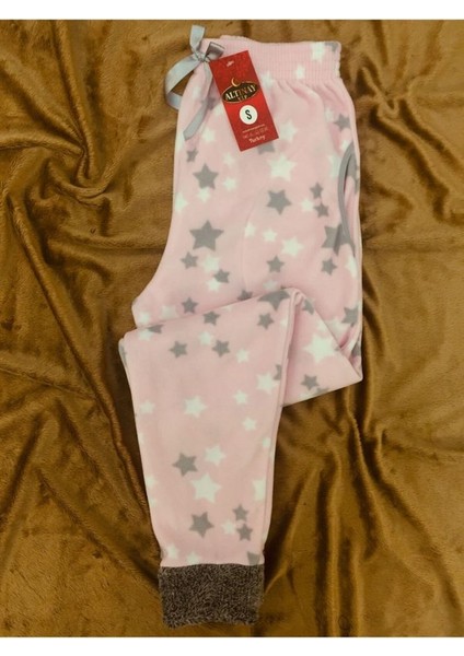 Peluşlu Cepli Kışlık Polar Pijama Altı