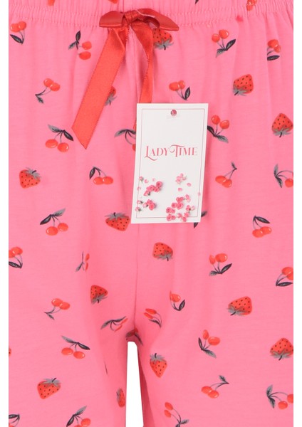 Çilek Motifli Pamuklu Cepsiz Pijama Altı Cilekpijama fırsatları