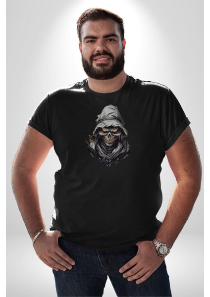 Kasaba Kurukafa Ninja Kadın Erkek Unisex Siyah Organik Baskılı T-Shirt Penye Yüksek Kalite fiyatları