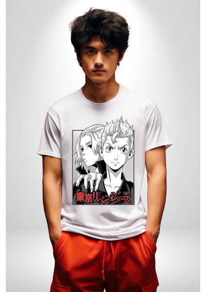 Tokyo Intikamcıları Anime Tokyo Revengers Kadın Erkek Unisex Beyaz Organik Baskılı T-Shirt Penye Yüksek Kalite fırsatları